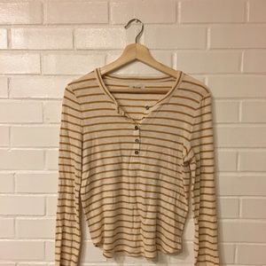 Madewell Stripped Long Sleeve Shirt Size M